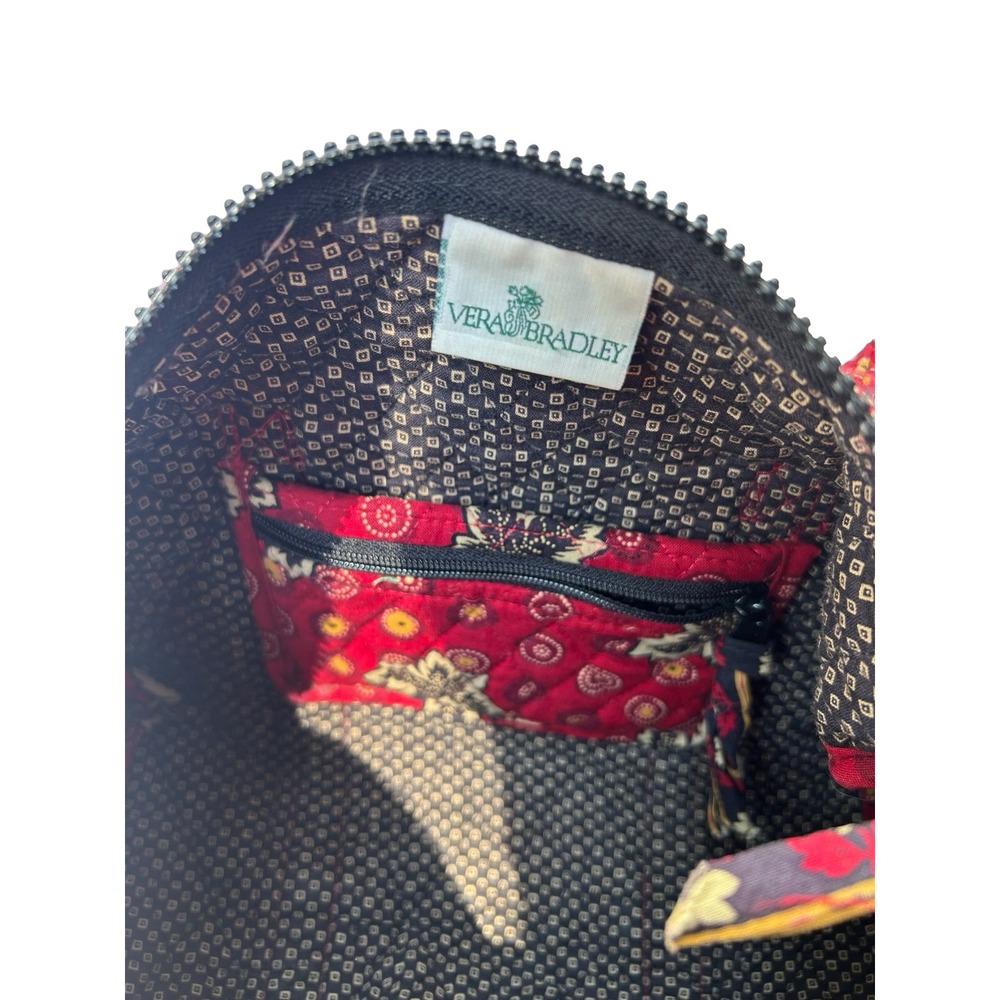 Vera Bradley Red Paisley Quilted Cotton Barrel Bag Duffel Handbag Floral Vintage - Picture 9 of 9